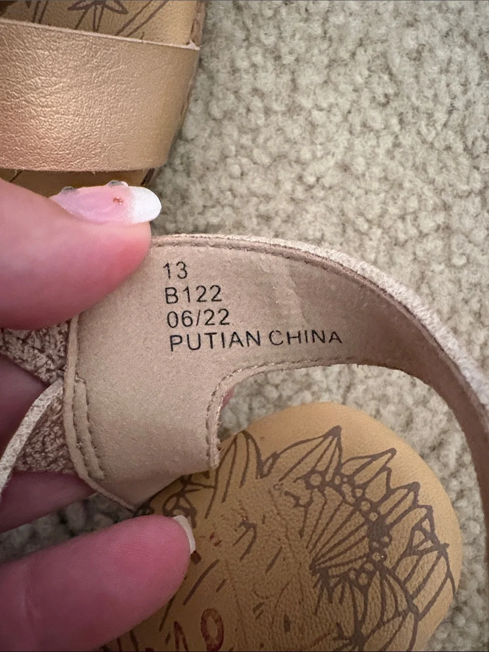 Blowfish Girls Rose Gold Strappy Wedge Sandals